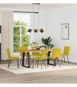 Eetkamerstoelen 6 st fluweel geel Stoelen