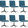 Online Eetkamerstoelen 6 st fluweel blauw Stoelen