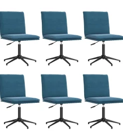 Online Eetkamerstoelen 6 st fluweel blauw Stoelen