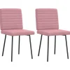 Eetkamerstoelen 2 st fluweel roze Stoelen