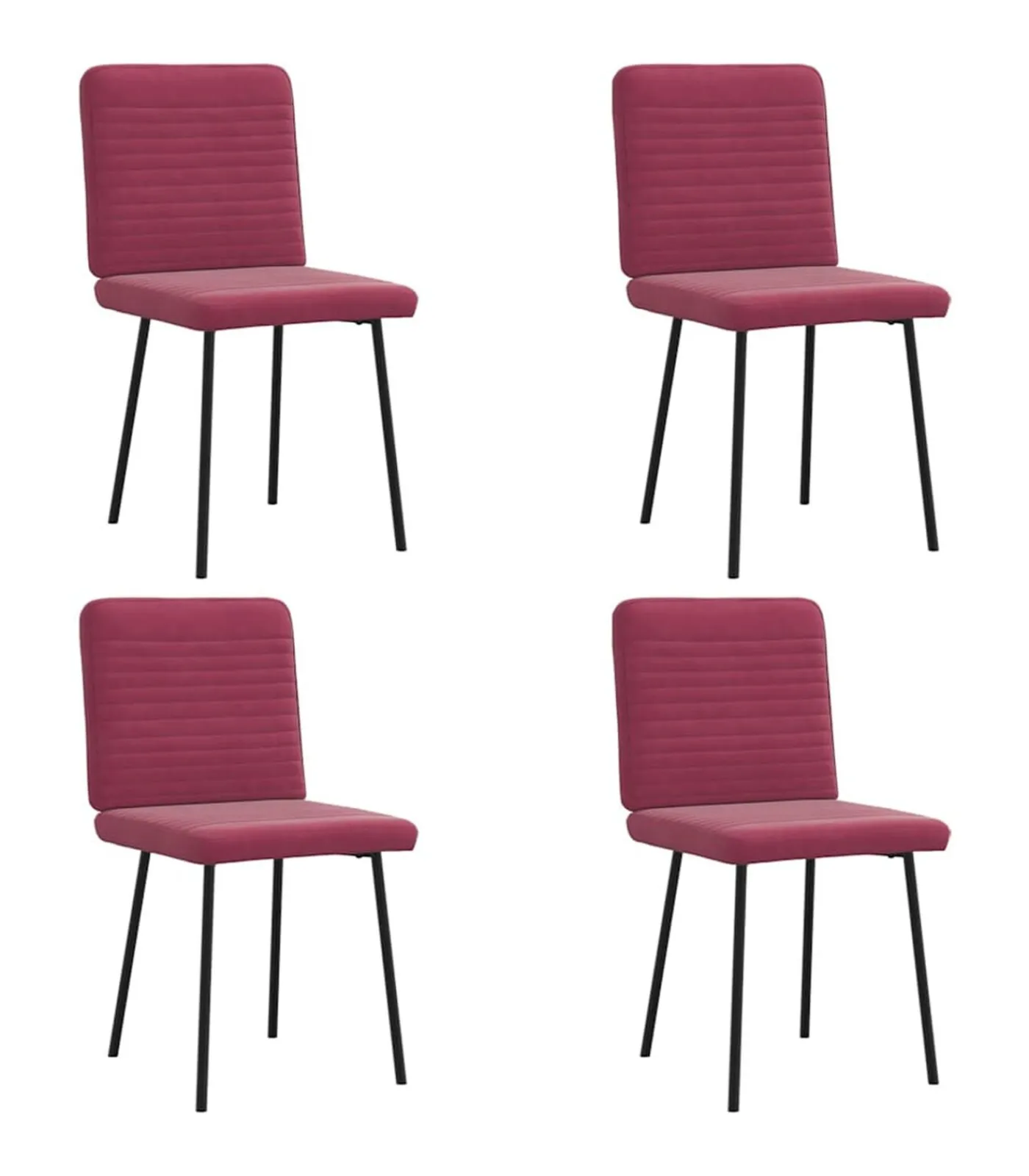 Online Eetkamerstoelen 4 st fluweel wijnrood Stoelen