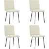 Discount Eetkamerstoelen 4 st fluweel crèmekleurig Stoelen