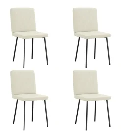 Discount Eetkamerstoelen 4 st fluweel crèmekleurig Stoelen