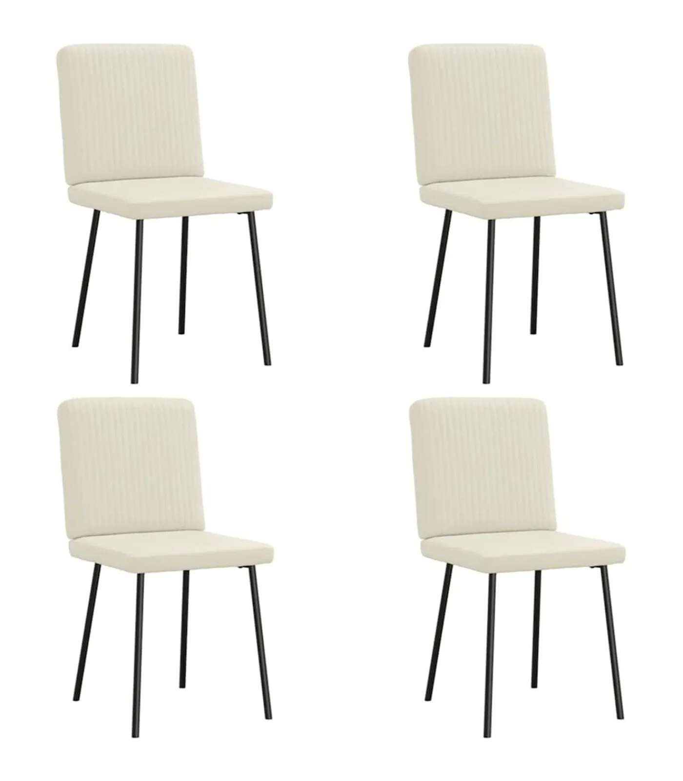 Discount Eetkamerstoelen 4 st fluweel crèmekleurig Stoelen