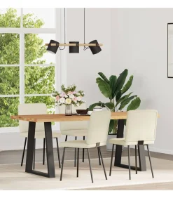 Discount Eetkamerstoelen 4 st fluweel crèmekleurig Stoelen