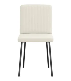 Discount Eetkamerstoelen 4 st fluweel crèmekleurig Stoelen