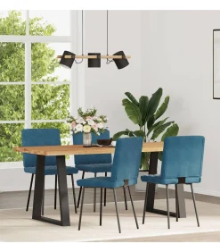 Sale Eetkamerstoelen 4 st fluweel blauw Stoelen