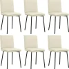 Discount Eetkamerstoelen 6 st fluweel crèmekleurig Stoelen
