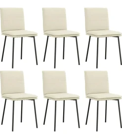 Discount Eetkamerstoelen 6 st fluweel crèmekleurig Stoelen