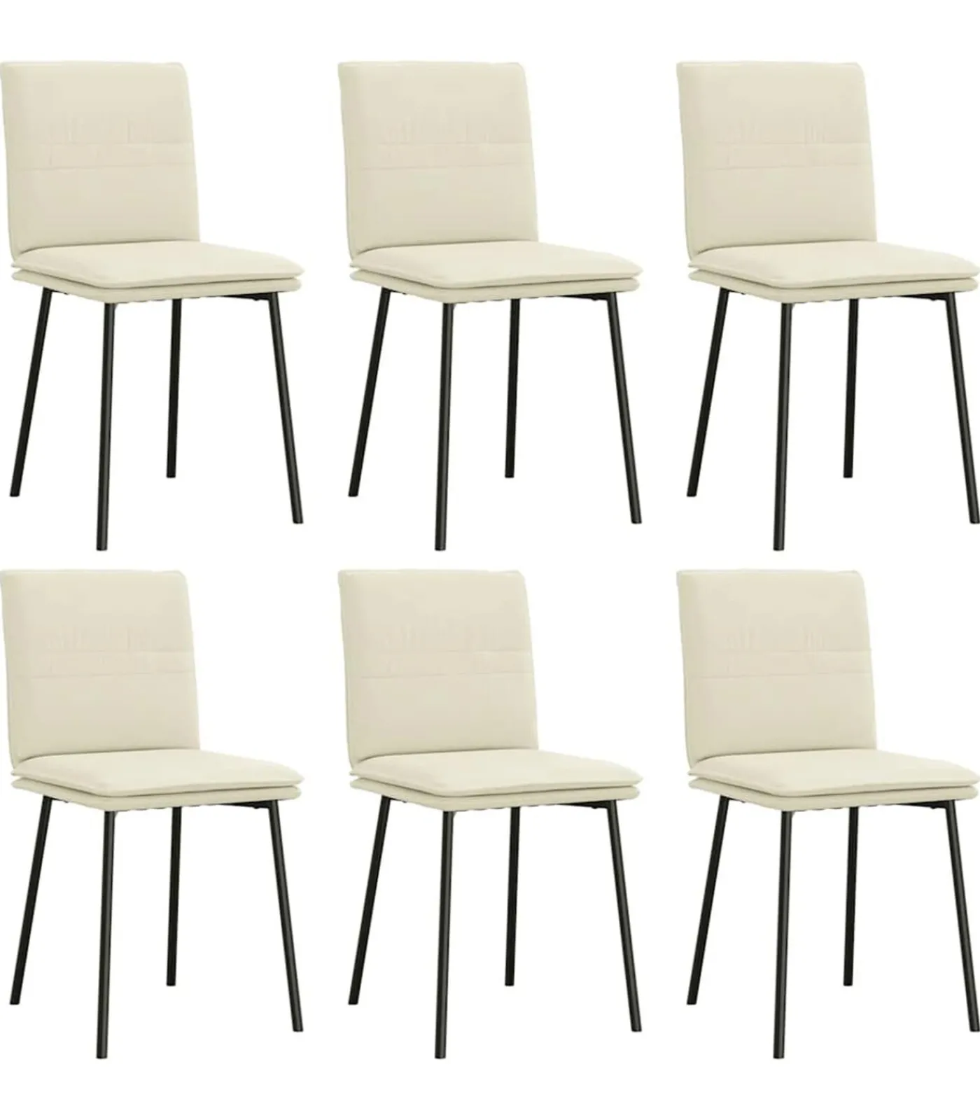 Discount Eetkamerstoelen 6 st fluweel crèmekleurig Stoelen