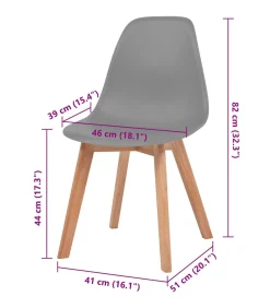 Hot Eetkamerstoelen 2 st kunststof grijs Stoelen