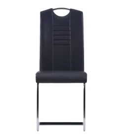 Discount Eetkamerstoelen 6 st kunstleer zwart Stoelen