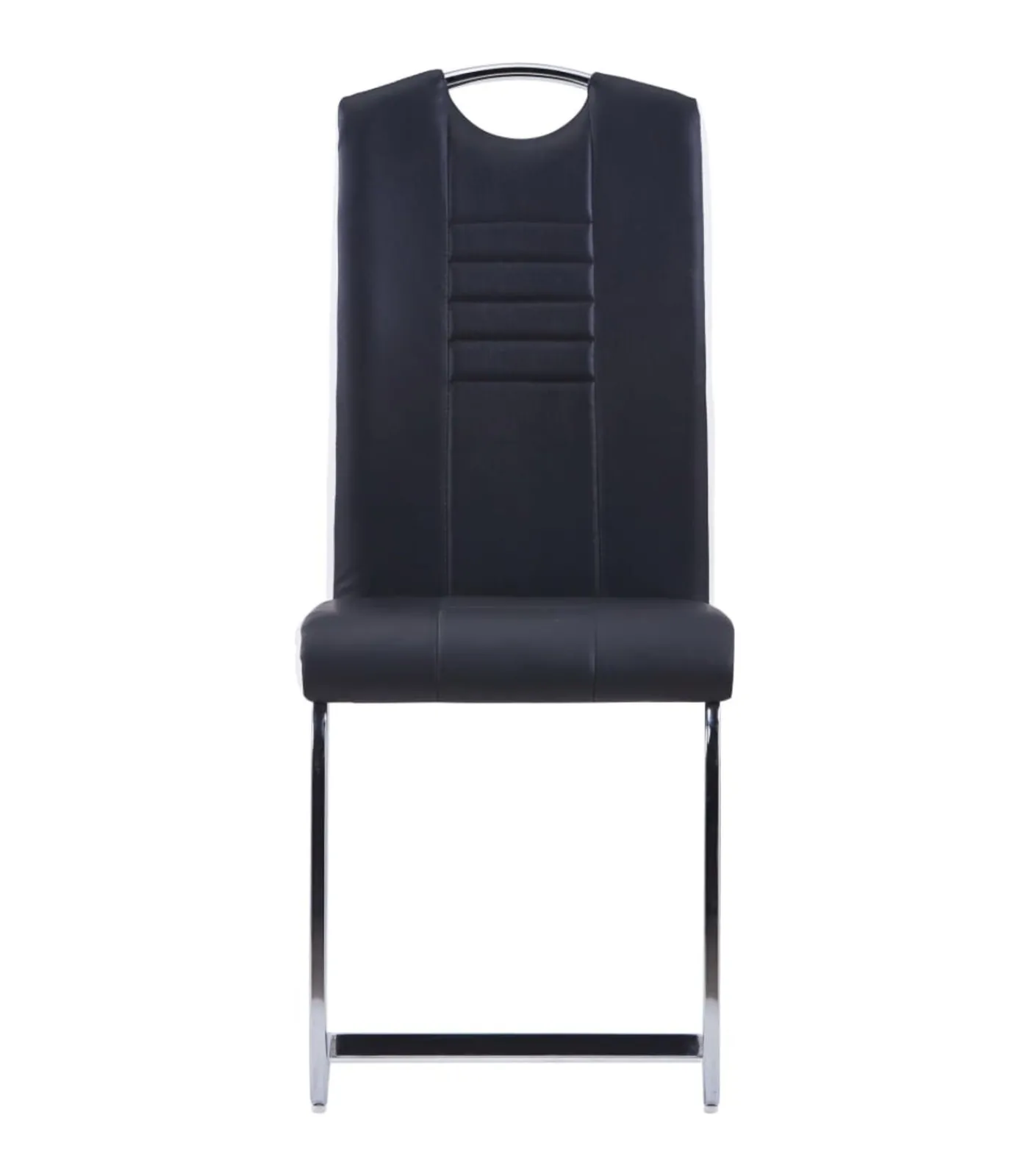 Discount Eetkamerstoelen 6 st kunstleer zwart Stoelen