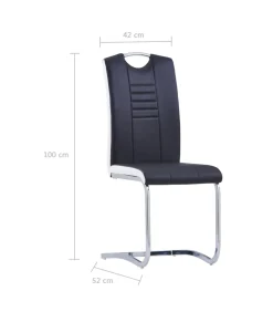 Discount Eetkamerstoelen 6 st kunstleer zwart Stoelen