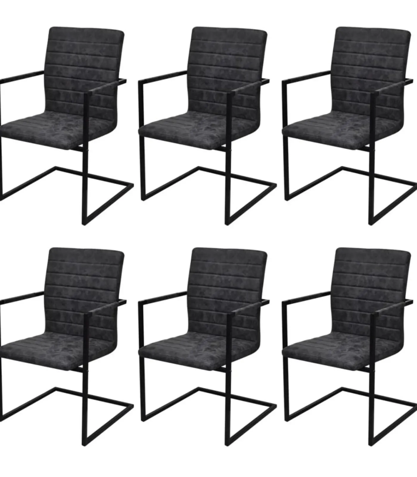 Online Eetkamerstoelen 6 st kunstleer zwart Stoelen