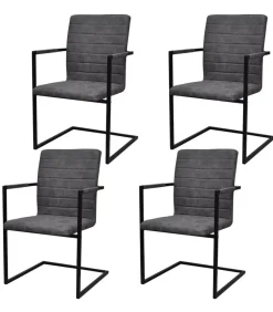 Sale Eetkamerstoelen 4 st kunstleer grijs Stoelen
