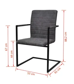 Sale Eetkamerstoelen 4 st kunstleer grijs Stoelen