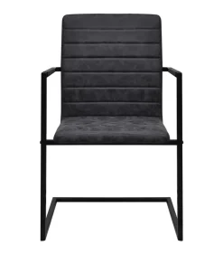 Discount Eetkamerstoelen 4 st kunstleer zwart Stoelen