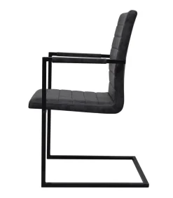 Discount Eetkamerstoelen 4 st kunstleer zwart Stoelen