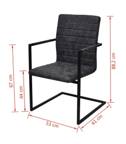 Discount Eetkamerstoelen 4 st kunstleer zwart Stoelen