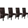 Eetkamerstoelen 4 st kunstleer donkerbruin Stoelen