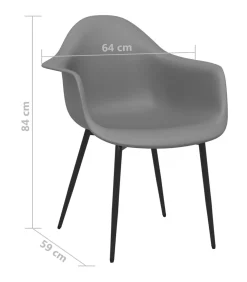 Discount Eetkamerstoelen 2 st PP grijs Stoelen