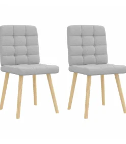 New Eetkamerstoelen 2 st stof wolk grijs Stoelen