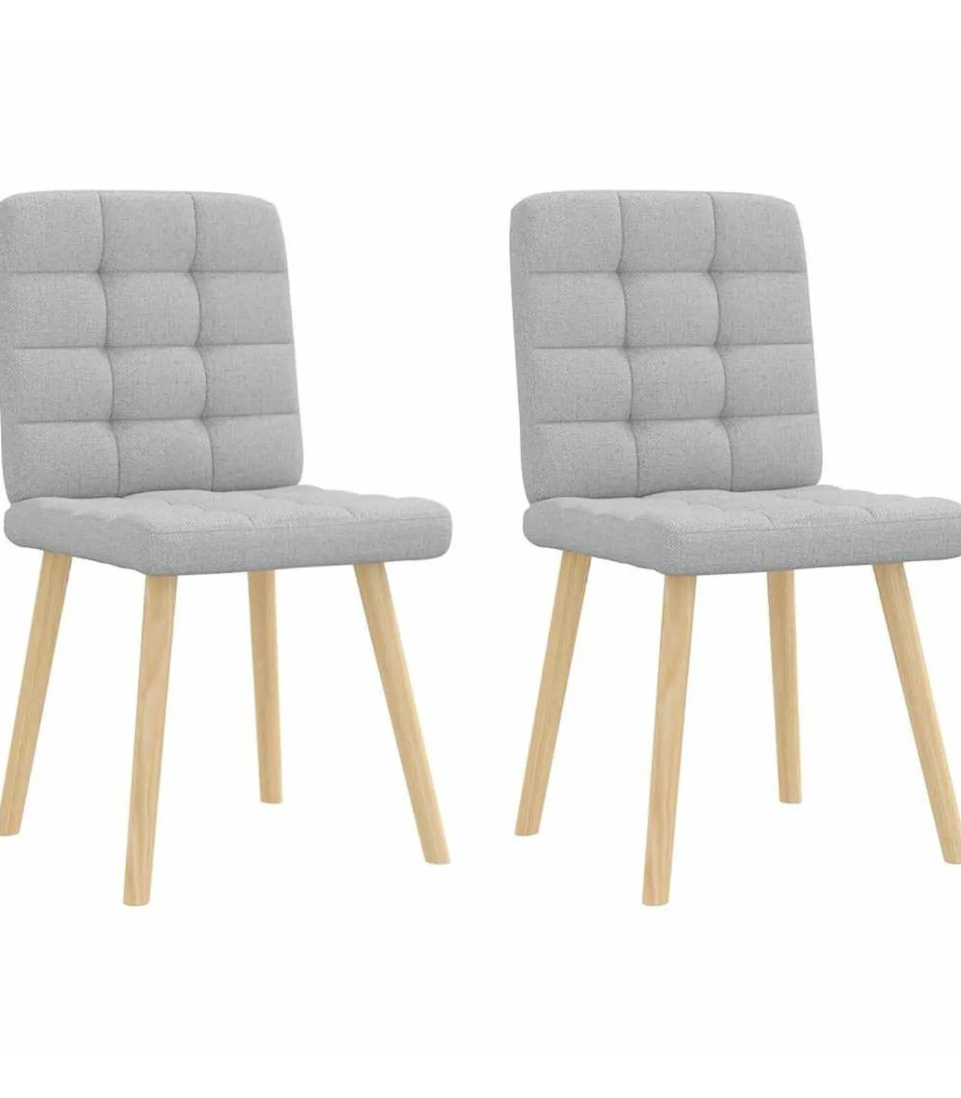 New Eetkamerstoelen 2 st stof wolk grijs Stoelen