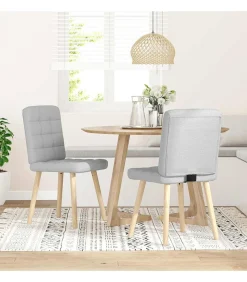 New Eetkamerstoelen 2 st stof wolk grijs Stoelen