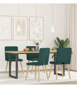 Hot Eetkamerstoelen 4 st stof donkergroen Stoelen