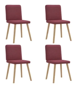 Best Eetkamerstoelen 4 st stof wijnrood Stoelen