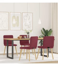 Best Eetkamerstoelen 4 st stof wijnrood Stoelen