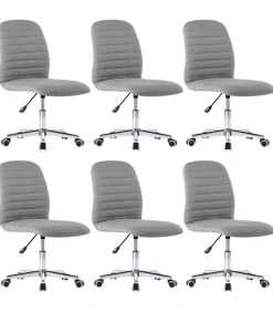 Online Eetkamerstoelen 6 st stof lichtgrijs Stoelen