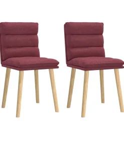Outlet Eetkamerstoelen 2 st stof wijnrood Stoelen