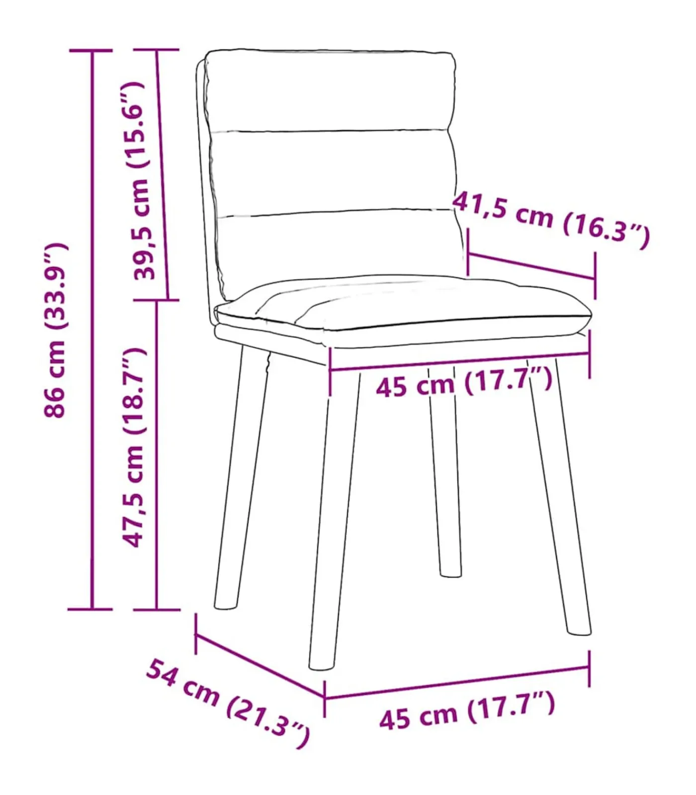 Outlet Eetkamerstoelen 2 st stof wijnrood Stoelen