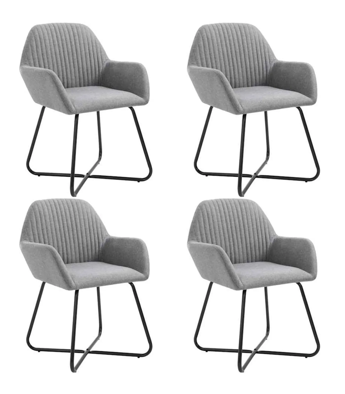 Discount Eetkamerstoelen 4 st stof lichtgrijs Stoelen