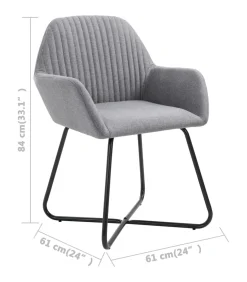 Discount Eetkamerstoelen 4 st stof lichtgrijs Stoelen