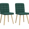 Discount Eetkamerstoelen 2 st stof donkergroen Stoelen
