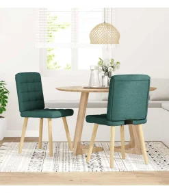 Discount Eetkamerstoelen 2 st stof donkergroen Stoelen