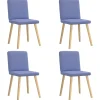 Hot Eetkamerstoelen 4 st stof jeansblauw Stoelen
