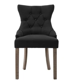 Sale Eetkamerstoelen 6 st stof zwart Stoelen