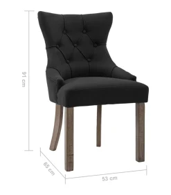 Sale Eetkamerstoelen 6 st stof zwart Stoelen