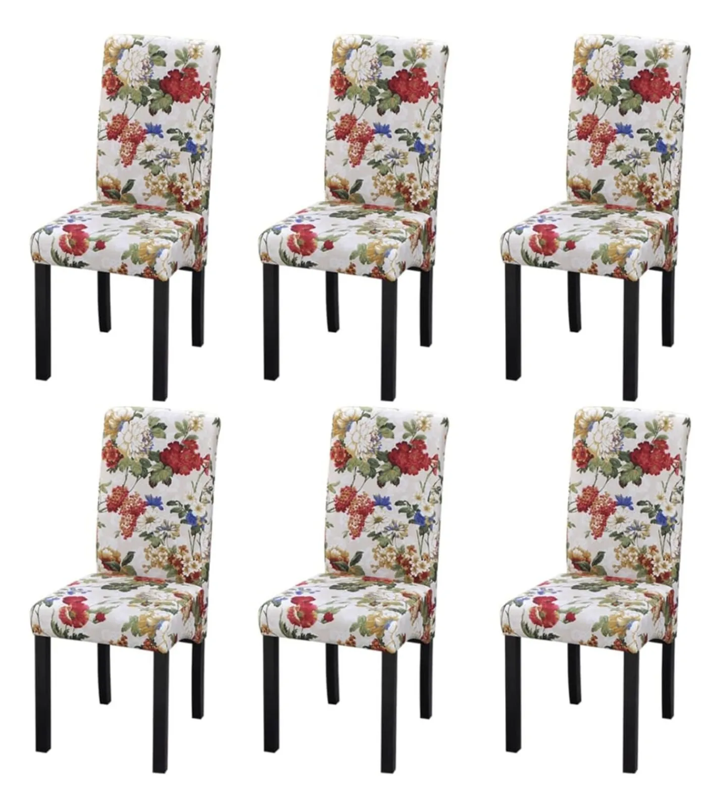 Discount Eetkamerstoelen 6 st stof meerkleurig Stoelen