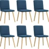 Sale Eetkamerstoelen 6 st stof blauw Stoelen