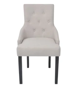 Hot Eetkamerstoelen 4 st stof crèmegrijs Stoelen