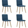 Sale Eetkamerstoelen 4 st stof blauw Stoelen