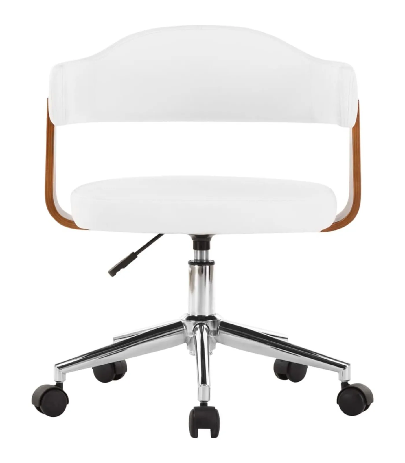 Online Eetkamerstoelen draaibaar 4 st gebogen hout en kunstleer wit Stoelen