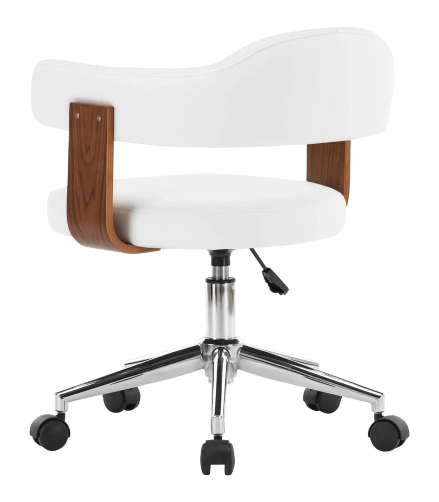 Online Eetkamerstoelen draaibaar 4 st gebogen hout en kunstleer wit Stoelen