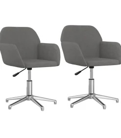 Online Eetkamerstoelen draaibaar 2 st stof lichtgrijs Stoelen