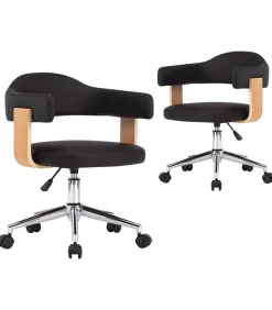 Online Eetkamerstoelen draaibaar 2 st kunstleer zwart Stoelen